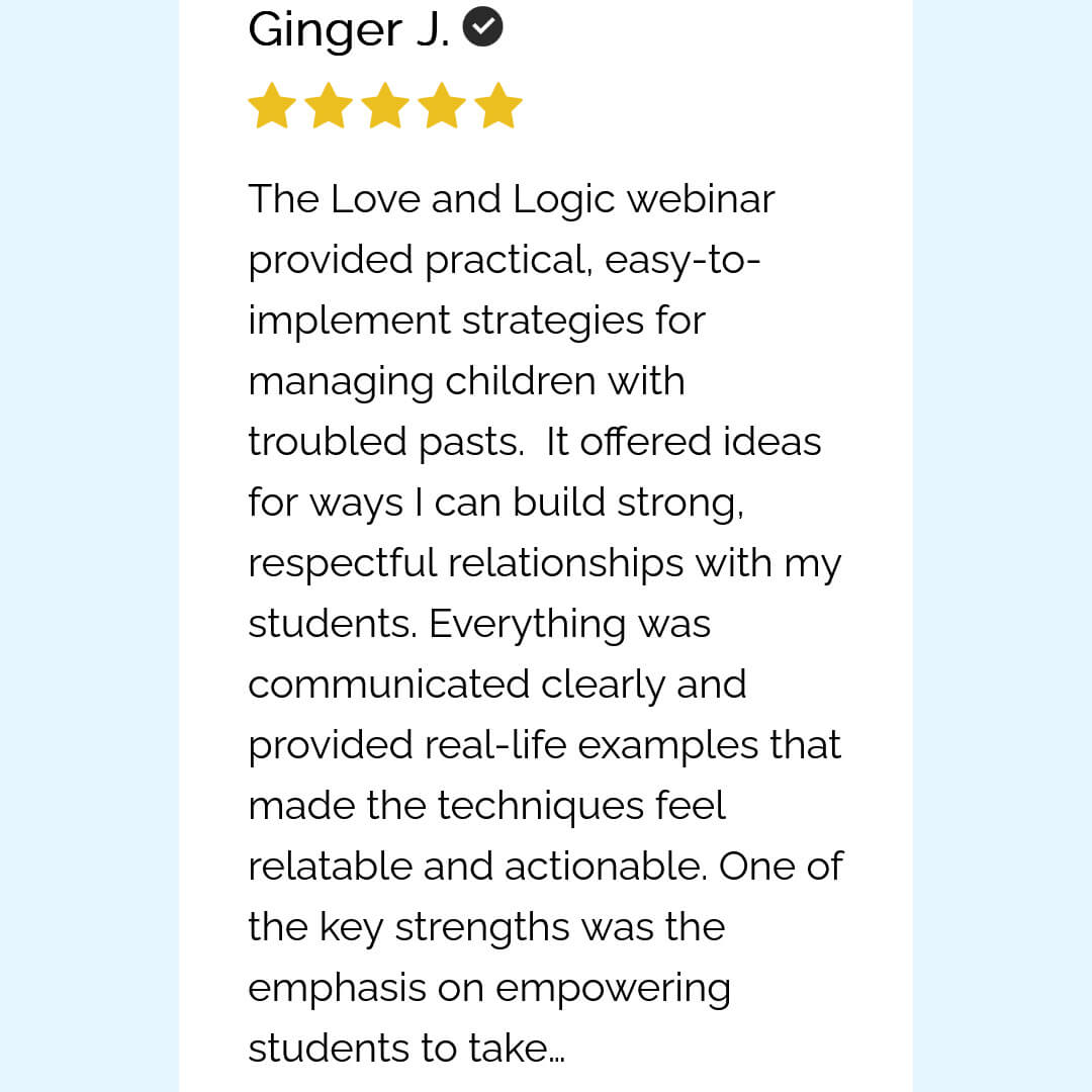 Love and Logic Trauma Informed Care Online - Webinar